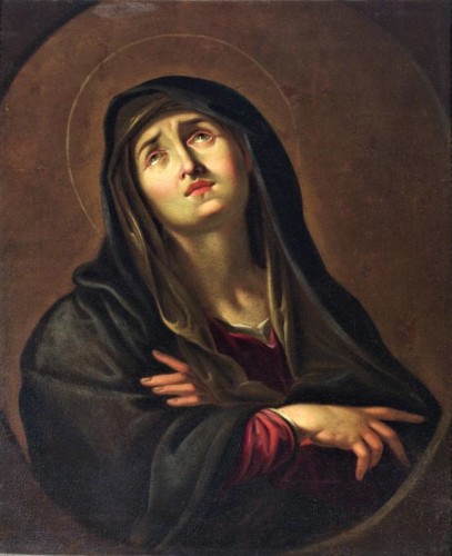 Mater Dolorosa - workshop Carlo Dolci (Firenze 1606-1686) - Paintings & Drawings Style Louis XIV